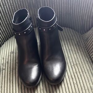 Naturalizer Black Ankle Boots with Studded Detail